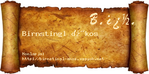 Birnstingl Ákos névjegykártya